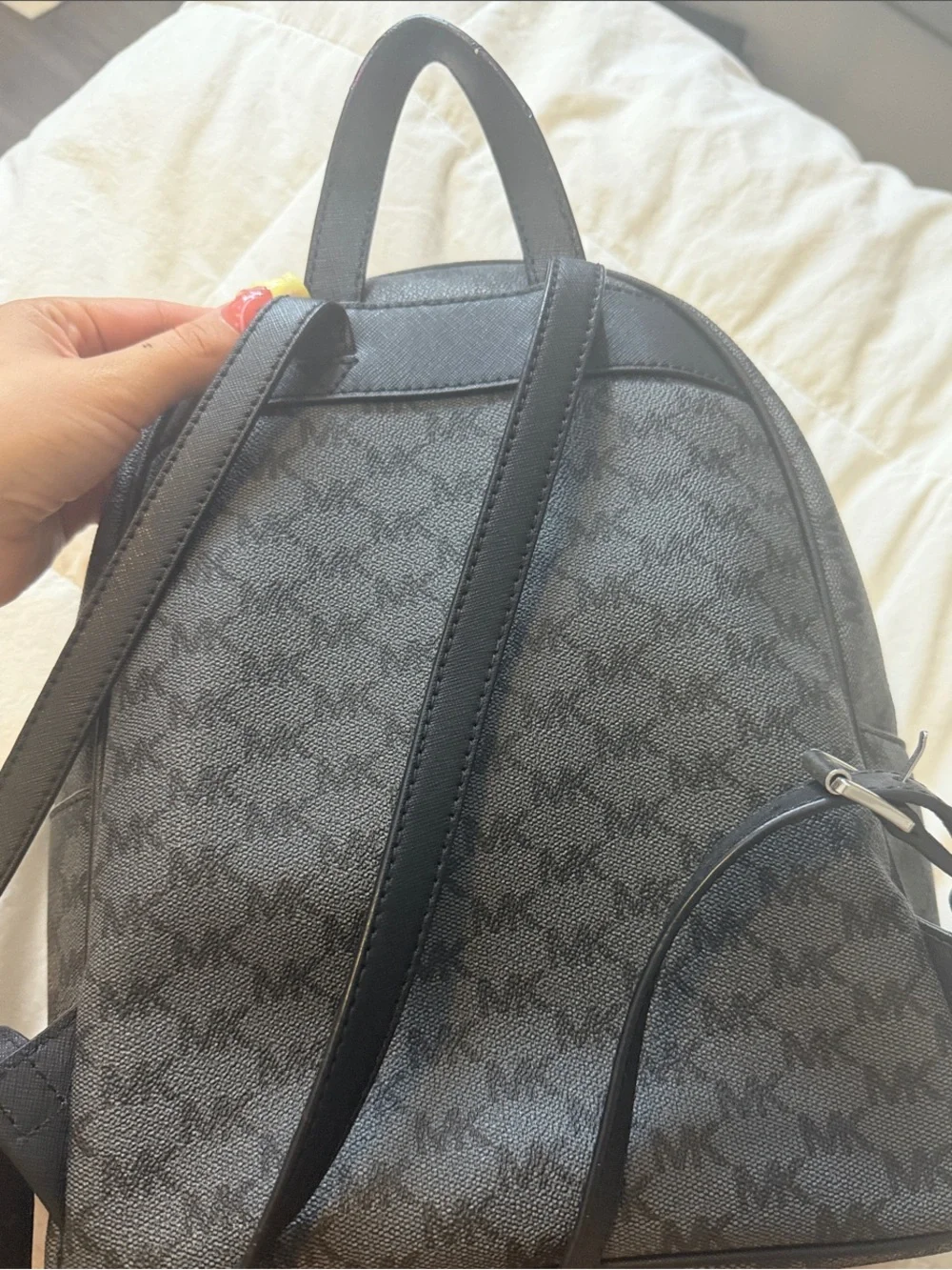 Michael Kors Gray & Black Signature Mini Backpack